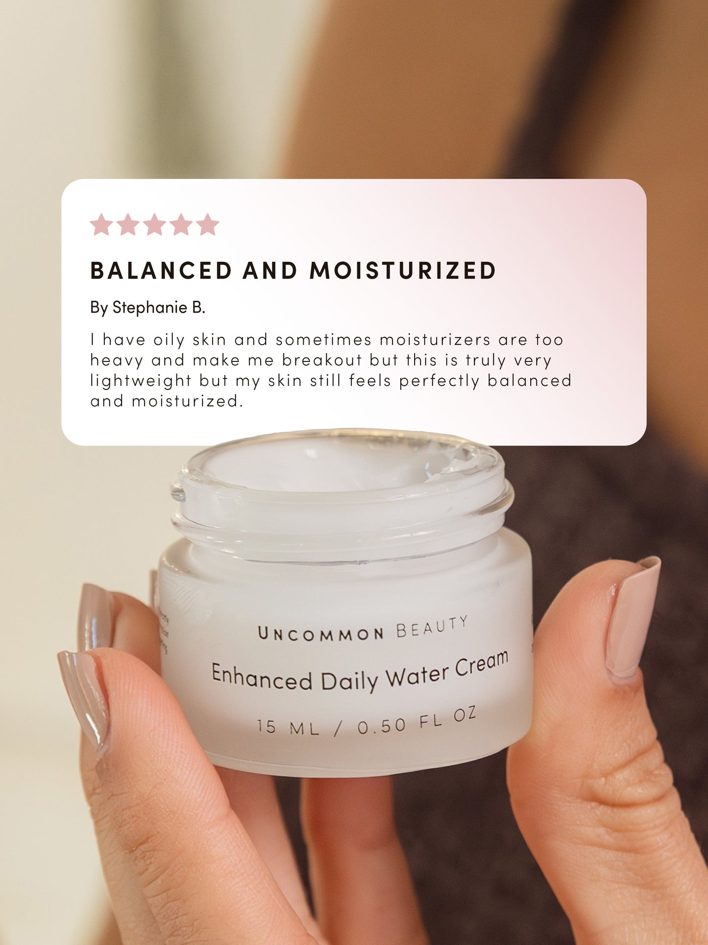 Enhanced Daily Water Cream | Full Size / 1.76 fl oz Travel / .50 fl oz | Group Image | Uncommon Beauty