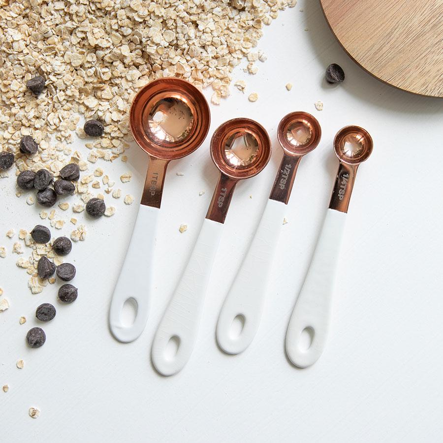A DASH OF THAT I COPPER + WHITE MEASURING SPOONS