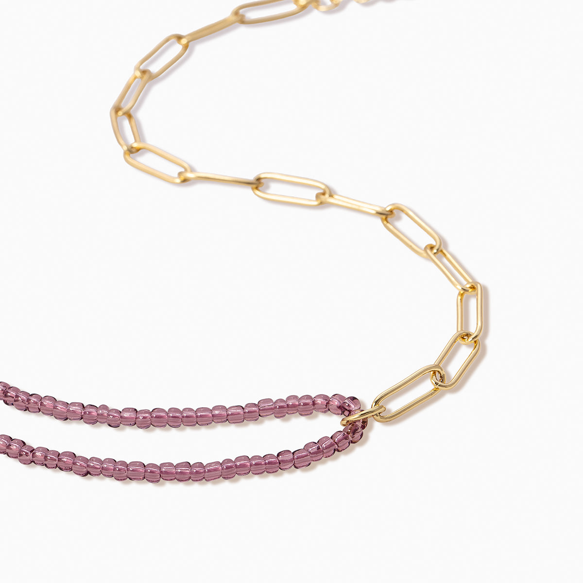 Bead and Chain Necklace | GOLD