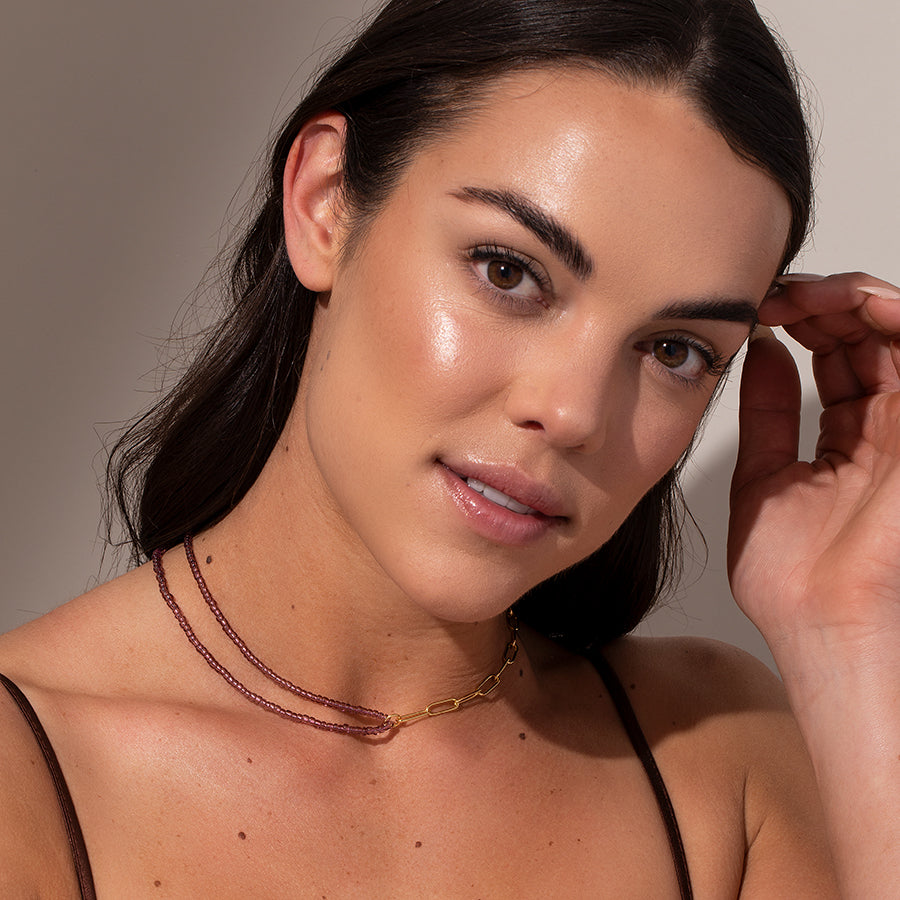 Bead and Chain Necklace | GOLD