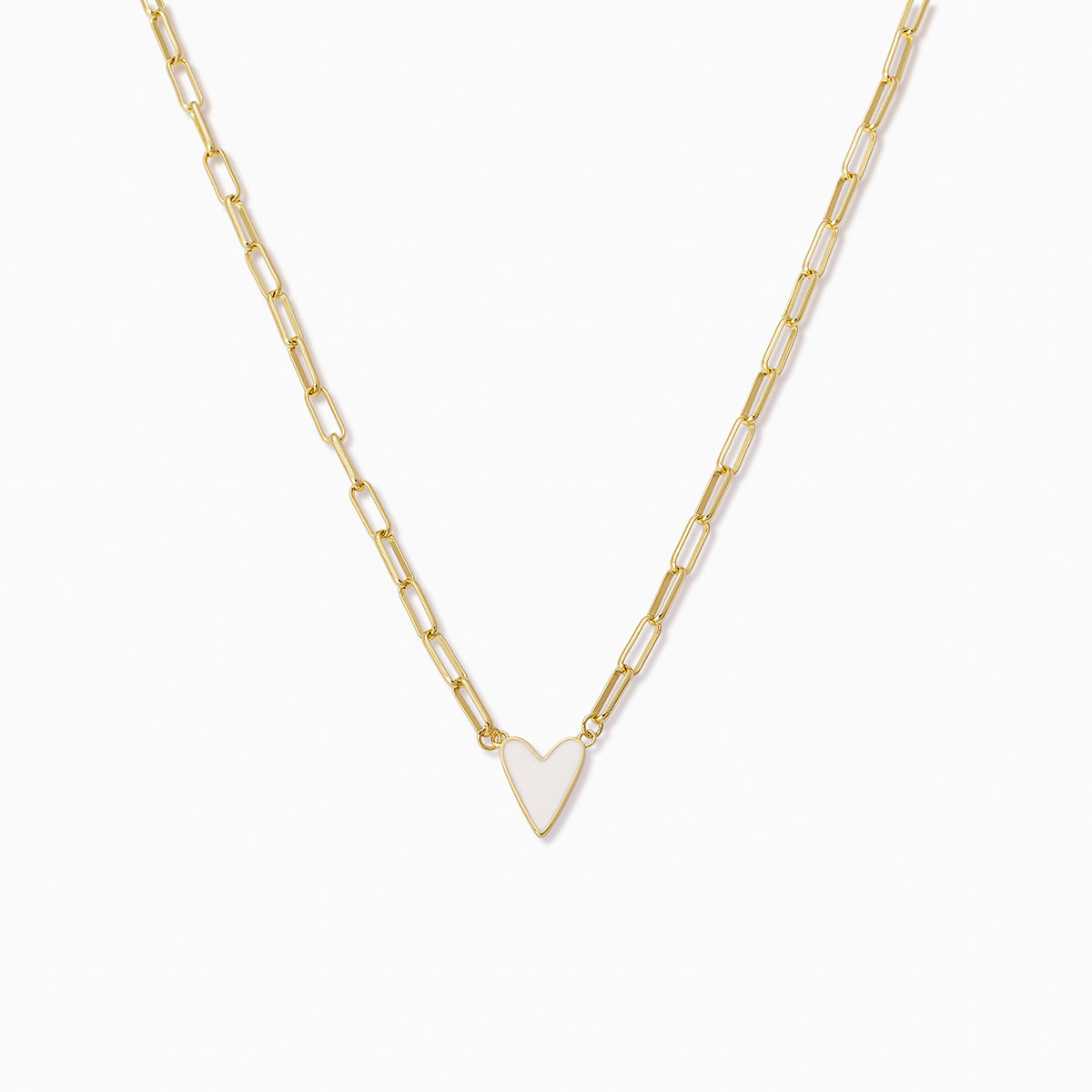 White Heart Necklace Large
