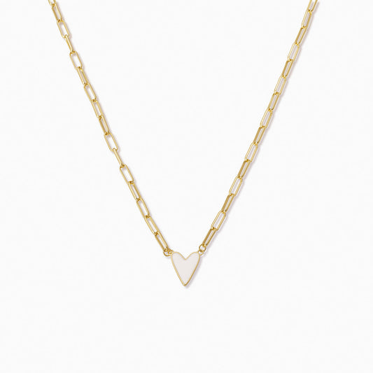 White Heart Necklace Large