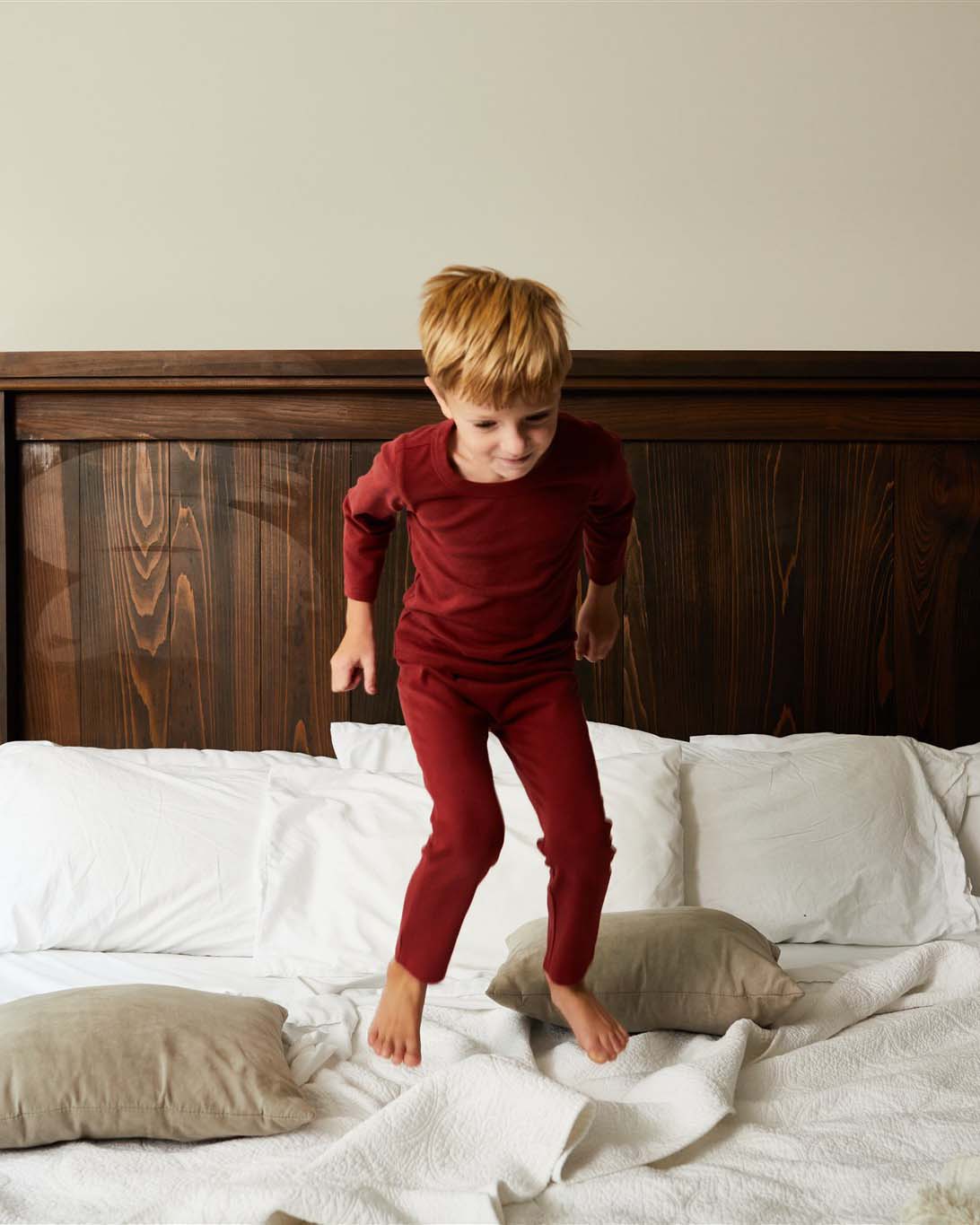 Long-Sleeve Pajamas | SOLID RED