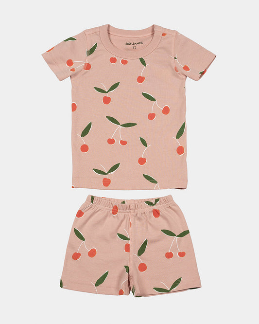 short-sleeve pajamas - citrus & cherries