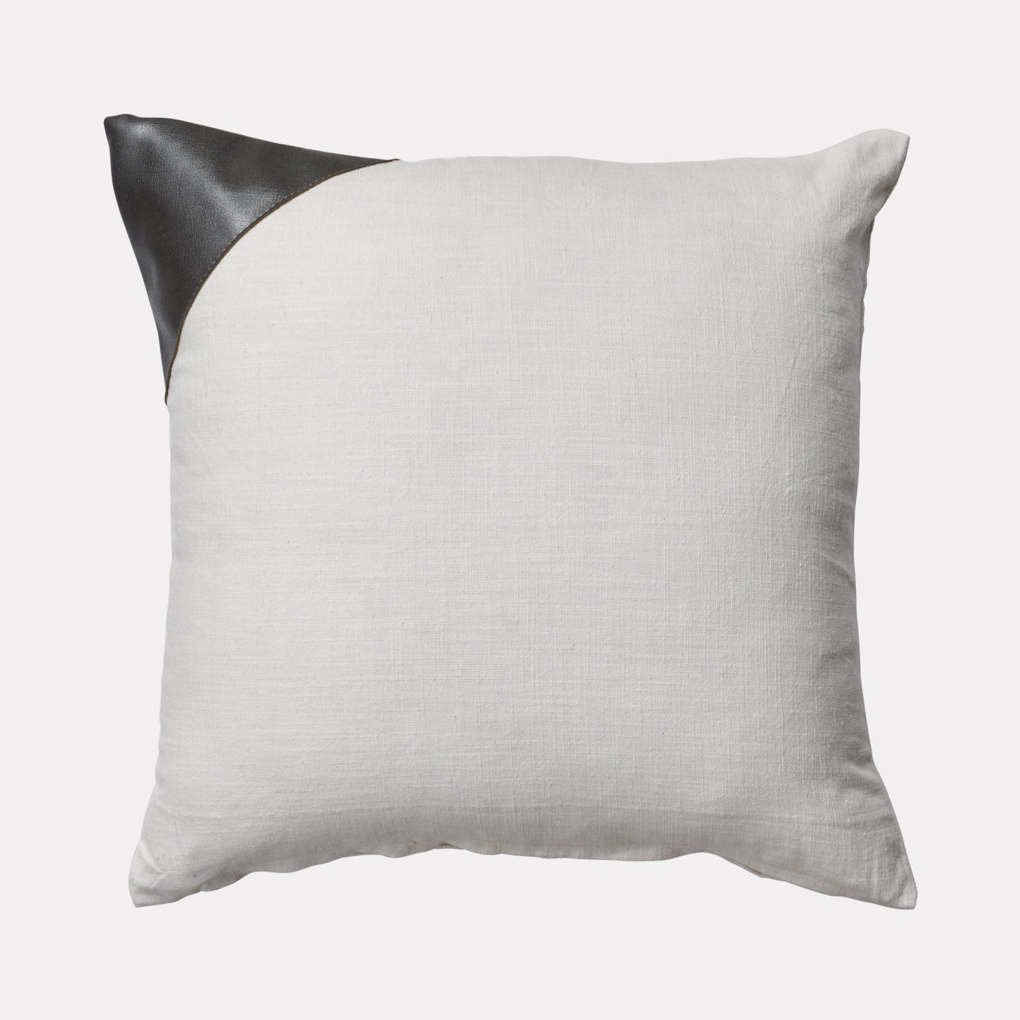 LEATHER ACCENT PILLOW COVER