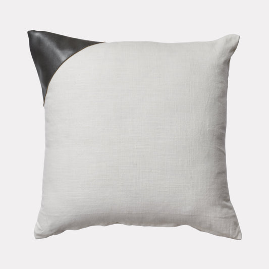 LEATHER ACCENT PILLOW COVER